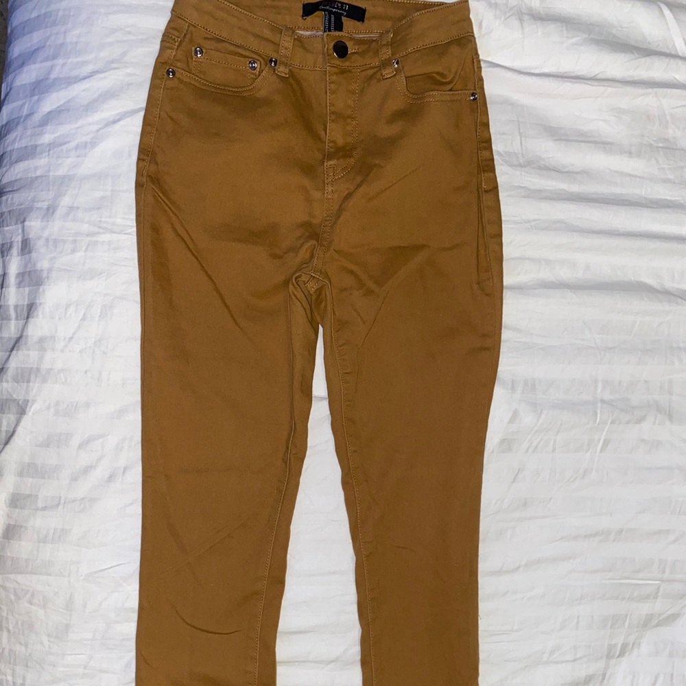 Tan high waist skinny jeans size 25
